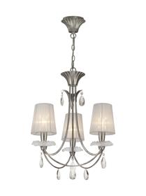 M6303  Sophie Pendant Round 3 Light Silver Painted